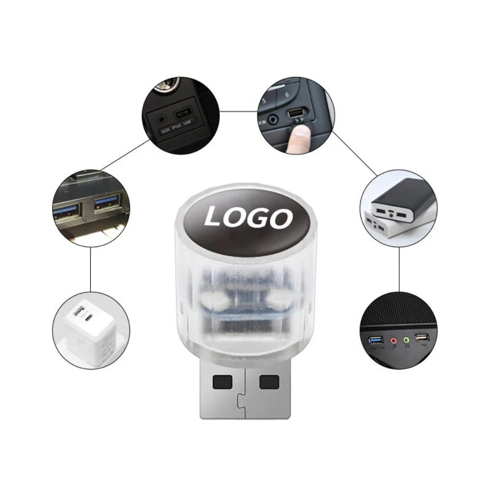 Dekorativní mini LED svítidlo s USB pro interiér automobilu