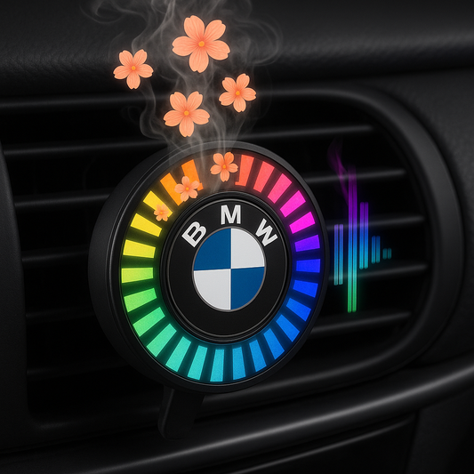 Autosvětlo s LED diodami a hudebním rytmem s logem (s difuzérem vůní)